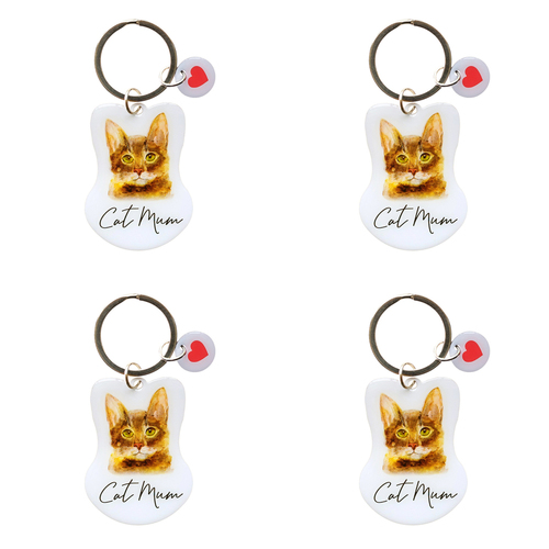 4PK Splosh Pet Cat Mum Keyring/Keychain Hanging Accessory 4x8.5cm