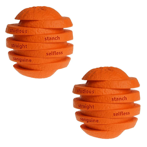 2PK Petopia Ultra Tough Rubber Zesty Orange Dog Toy - Small