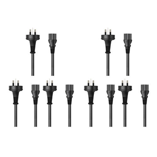6PK Cruxtec 3 Pin AU Male To Female IEC-C13 Power Cable 2m
