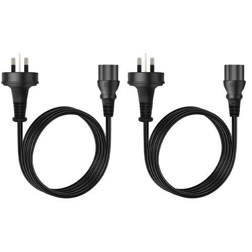 2PK Cruxtec 3 Pin AU Male to Female IEC-C13 Power Cable 3m