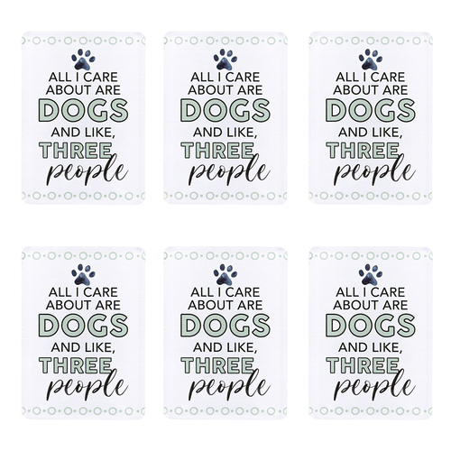 6PK Splosh Pet Lovers All I Care About 7cm Acrylic Magnet Fridge Decor - White