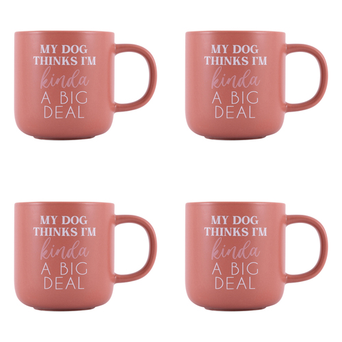 4PK Splosh Pet Lovers Big Deal Ceramic Mug Drinkware 12x9cm - Pink