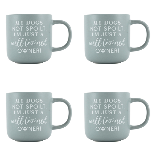 4PK Splosh Pet Lovers Well Trained Ceramic Mug Drinkware 12x9cm - Blue