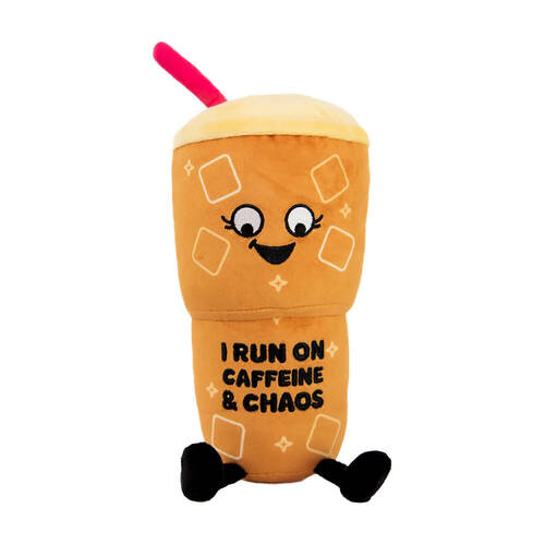 Punchkins I run On Caffeine & Chaos Plush Toy 26x12cm - Orange