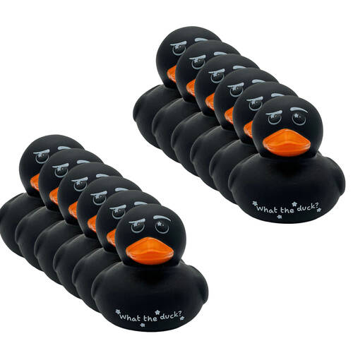 12PK Punchkins Sassy Rubber Ducks Bath Toy 16x18cm - Black 8y+