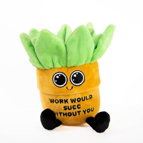 Punchkins Work Would Succ Without You Succulent Plush 10.9x17.5cm 4y+