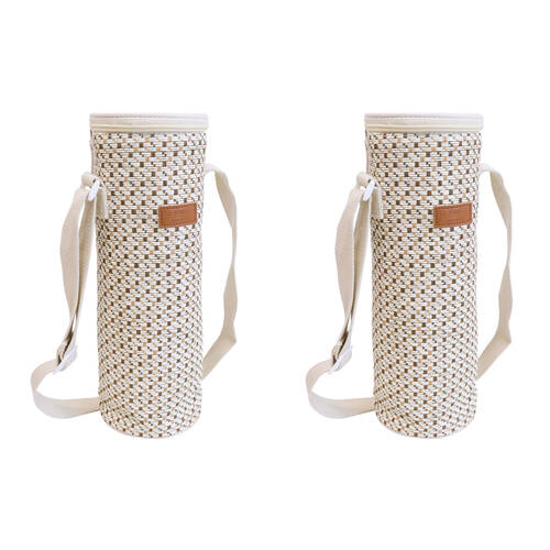 2PK LVD Milo Insulated 750ml Wine Bottle Cooler Storage Bag 12x33cm Natural