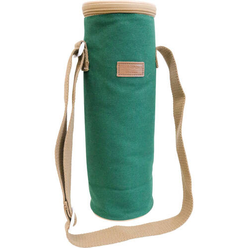 LVD Samuel Insulated Canvas Wine Bottle Cooler Bag 12x33cm Green/Brown