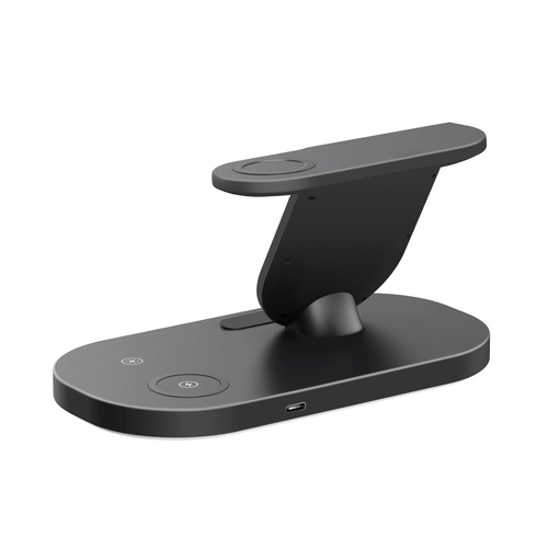 Laser 3-in-1 Wireless Charging Station for Smartwatch/Phone/Buds Black