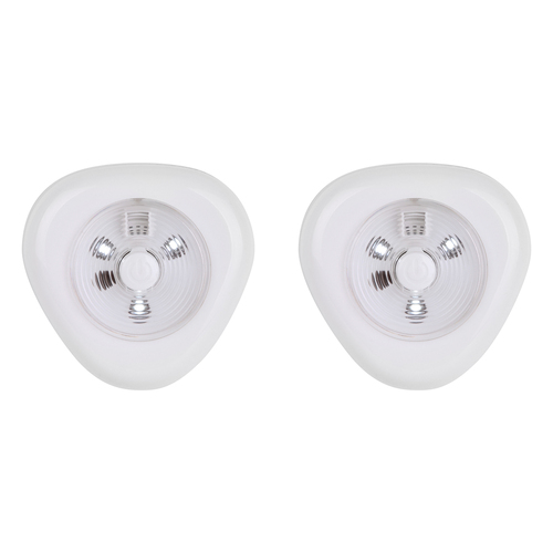 2x 2PK Crest Compact Push Cool White LED Lights Wall Mounted