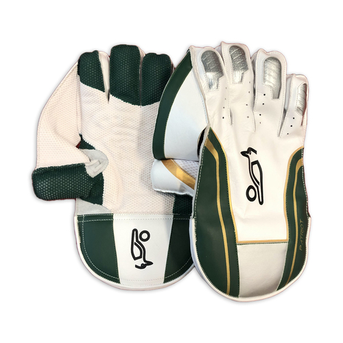 Kookaburra Patriot Cricket Wicket Keepers Gloves Mens Size Green/White/Gold