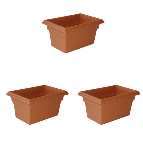3PK Homeleisure Window Box 270mm Terracotta Outdoor Garden