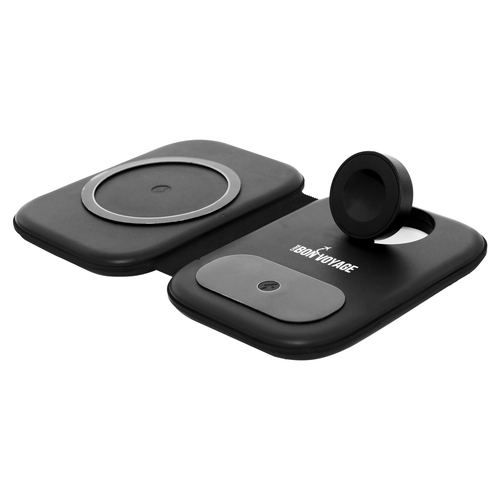 Crest Bon Voyage 15w Travel 3-in-1 Foldable Wireless Charger - Black
