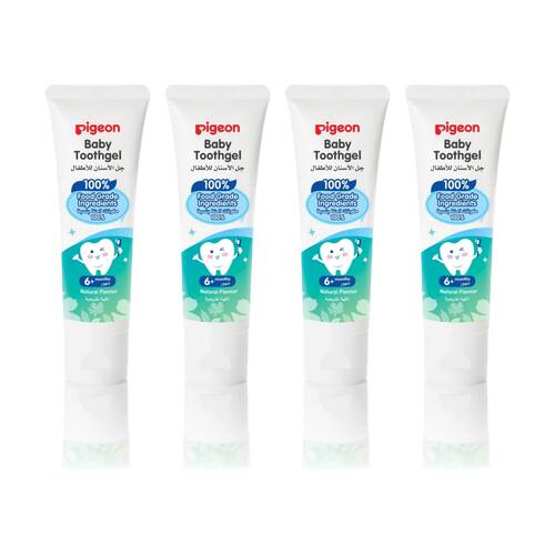 4PK Pigeon Baby Toothgel Natural Flavour Flouride Free Toothpaste Food Grade 6m+