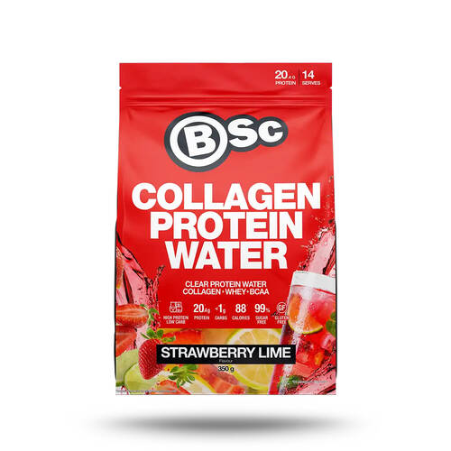 BSc Collagen Protein Water Drink Mix Post Workout 350g Strawberry Lime