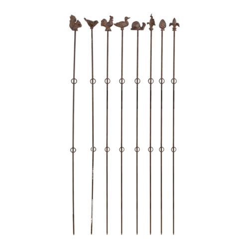 8pc Esschert Design Plant Support Straight 125cm Garden Decor