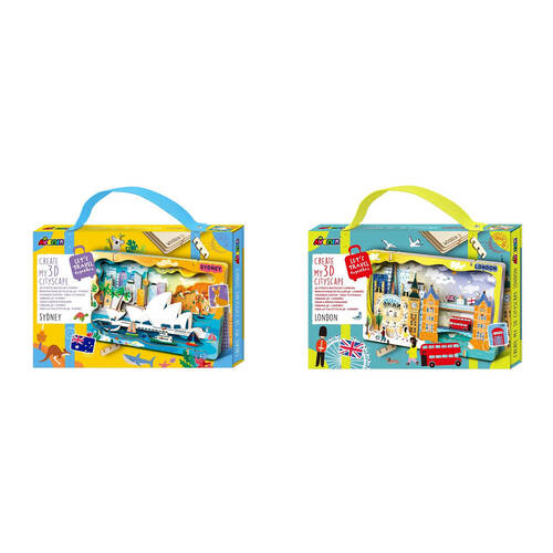 2pc Avenir Create My 3D Cityscape Wooden Puzzles London and Sydney Set 6y+