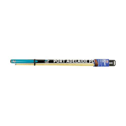 AFL 2-Piece Cue Port Adelaide Power Ash Shaft 10mm Elkmaster Tip Billiards/Pool