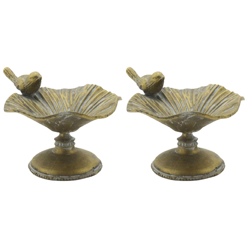 2PK LVD Trinket Dish Bird Garden/Yard Decor 11.8 cm - Ant/Gold