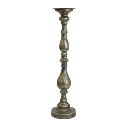 LVD Metal 54cm Antiqued Pillar Candle Holder Stand Decor - Bronze