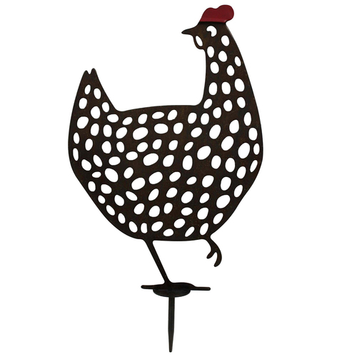 LVD Metal Hen Cluck Ornament Home/Garden Decor 40cm Black