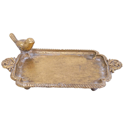 LVD Resin Trinket Tray Bird Home/Lounge Decor 14.3cm Gold