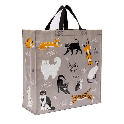 Blue Q People I Love Cats Shopper Reusable Storage Bag w/ Handle