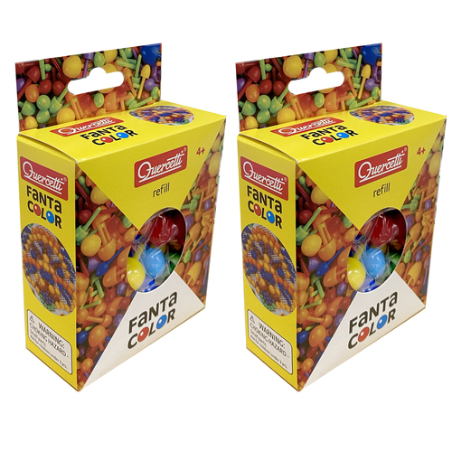 2PK Quercetti Fanta Color 90 Pegs Pixel Refill Mix 1.5cm 4y+
