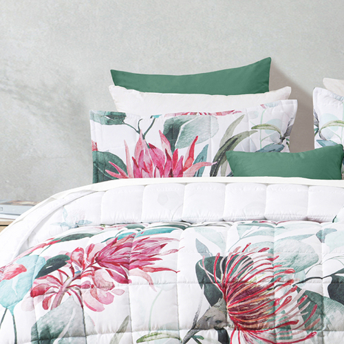 Bianca Nikita Queen/King Polyester Coverlet/2x Pillowcases Bedding Set White