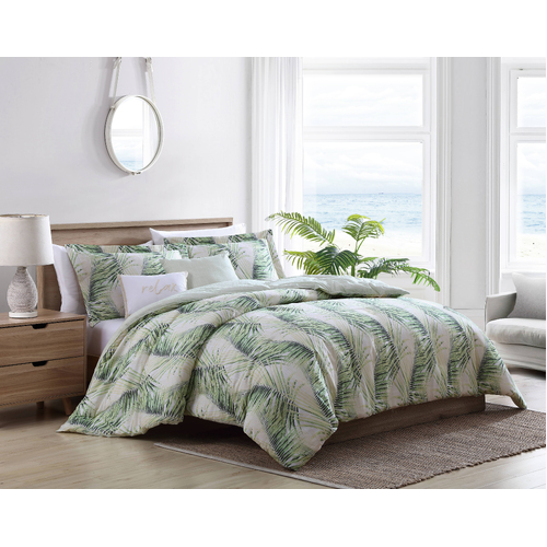 Tommy Bahama Kauai Quilt Cover Set King - Jasmine Green