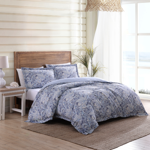 Tommy Bahama King Single Cotton Bahamian Quilt Cover Set w/ Pillowcase Blue