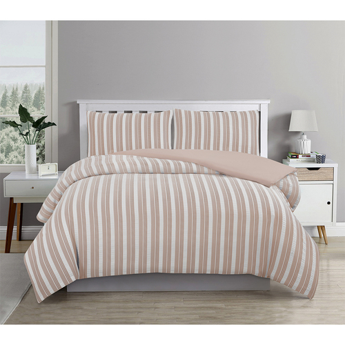 Ardor Boudior Queen Bed Cove Textured Rose Dust Quilt Cover Set Rose Dust