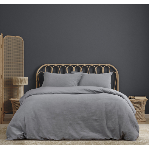 Ardor Boudoir King Bed Earth Double Gauze Quilt Cover Set Grey