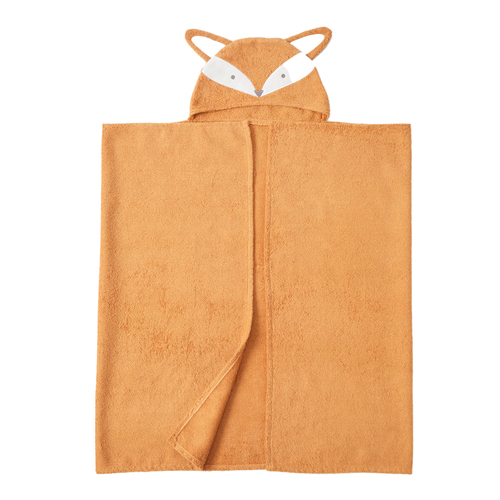 Jiggle & Giggle Cotton Felix Fox Hooded Towel Baby Bath Clothing - Mustard