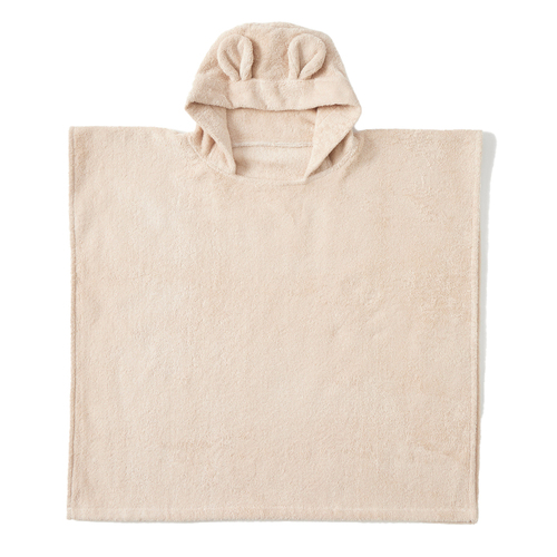 Jiggle & Giggle Cotton Sunshine Hooded Poncho Baby Bath Clothing - Natural