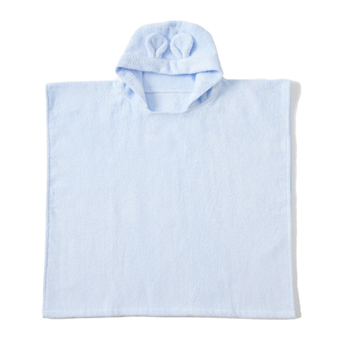 Jiggle & Giggle Cotton Sunshine Hooded Poncho Baby Bath Clothing - Blue
