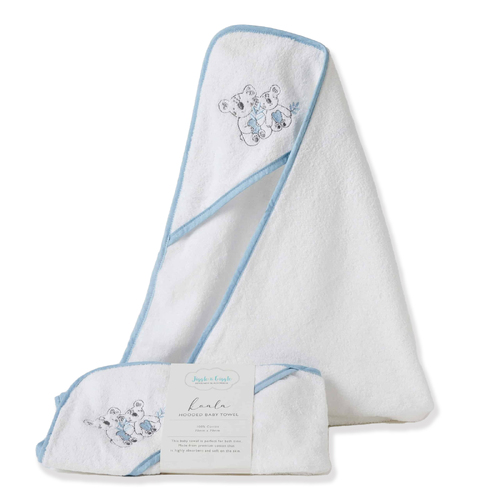 Jiggle & Giggle Baby Kip Koala Cotton 70x70cm Hooded Towel - Blue