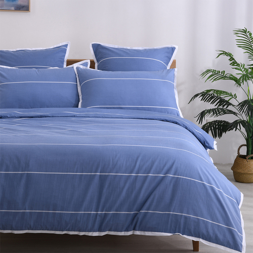 Jason Commercial Double Bed Calista Quilt Cover Set 180x210cm Indigo