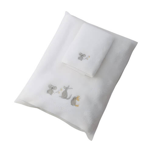 3pc Jiggle & Giggle Bath Towel Face Washer in Organza Bag Little Critters