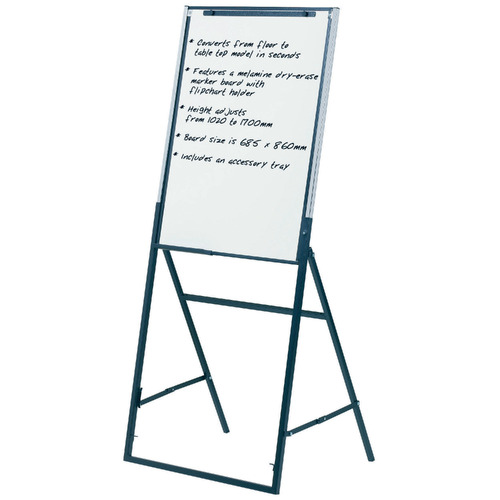 Quartet Futura Adjustable 68.5x86cm Melamine Easel w/ Flipchart Holder