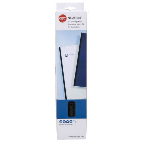 25PK GBC EVB A4 4-Prong Binding Strips For Velobind Binding Machine BLK