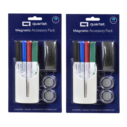 2x 8pc Quartet Magnetic Accessory Pack Cup w/ Markers & Eraser