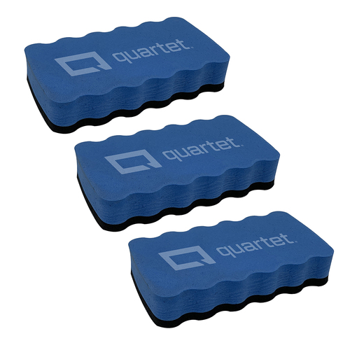 3PK Quartet Basics Magnetic Eraser For Whiteboard - Navy Blue