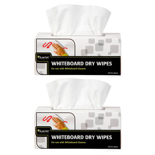 2x 180pc Quartet Whiteboard Dry Wipes
