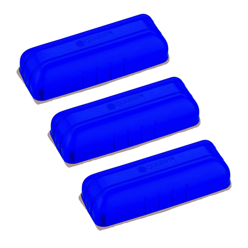 3PK Quartet Flannel Eraser For Dry-Erase Whiteboard - Blue