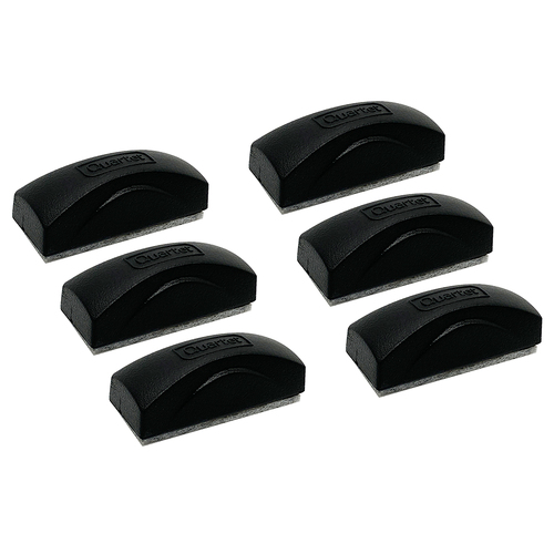 6PK Quartet Mini Magnetic Eraser For Small Boards - Black
