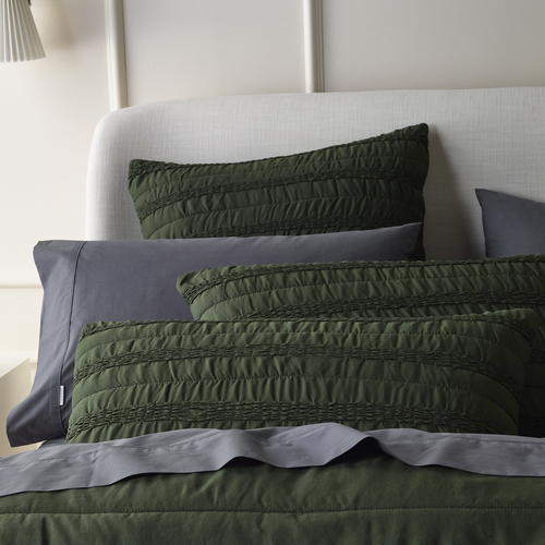 Bianca Vienna Queen Polyester Bedspread w/ 2x Pillowcases Set - Green