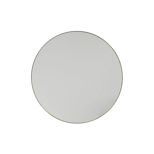 Round Steel 80cm Wall Hanging Mirror Decor - Satin Brass