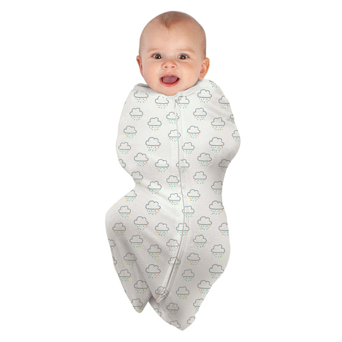 Baby Studio Swaddle Pouch Organic Cotton 1.0 Tog Clouds Size Large