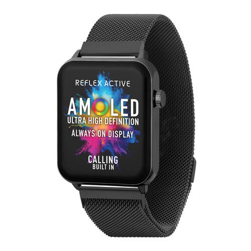 Reflex Active Series 30 Amoled Smart Watch with Black Case and Black Mesh